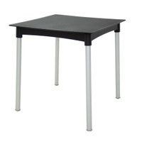 Mesa Tramontina Laura Rattan 70 cm em Polipropileno Preto com Pernas de Alumínio Anodizado