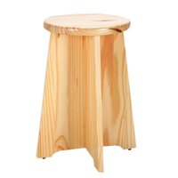 Banqueta Baixa Tramontina em Madeira Pinus Natural Envernizada