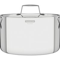 Caçarola Funda Tramontina em Aço Inox Corpo Triplo com Tampa e Alças 24 cm 5,8 L