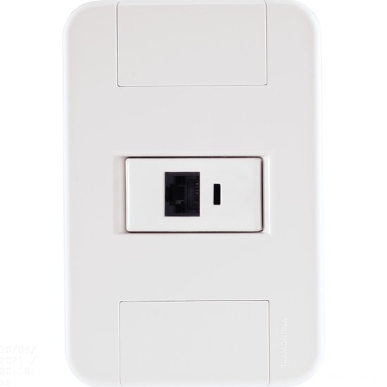 Conjunto 4x2 com 1 Tomada RJ45 cat. 6 Tramontina Tablet Branco