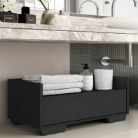 Gabinete Armário Banheiro 80 cm c/ Pés Quadrados Multimóveis Preto