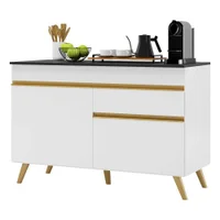 Balcão Cozinha Gabinete Pia 120 cm 2 Portas 1 Gaveta Veneza GW Multimóveis Branco