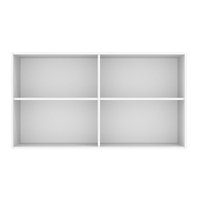Armário Aéreo Madesa Lux 120 cm 2 Portas - Branco/Branco Veludo