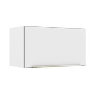 Armário Aéreo Madesa Lux 60 cm 1 Porta Basculante - Branco/Branco Veludo