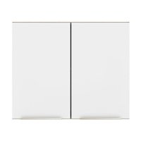 Armário Aéreo Madesa Lux 80 cm 2 Portas - Rustic/Branco Veludo