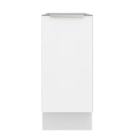Balcão Madesa Lux 35 cm 1 Porta (Sem Tampo) - Branco/Branco Veludo