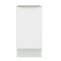 Balcão Madesa Lux 40 cm 1 Porta (Sem Tampo) - Branco/Branco Veludo