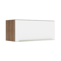 Armário Aéreo Madesa Lux 80 cm 1 Porta Basculante - Rustic/Branco Veludo