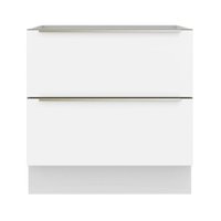 Balcão Madesa Lux 80 cm 2 Gavetas (Sem Tampo) - Branco/Branco Veludo