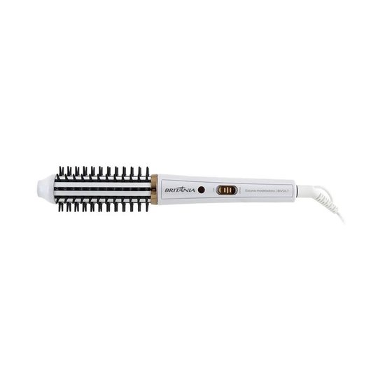 Escova Modeladora Britânia 2 em 1 BEC04 Branca Bivolt