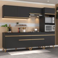 Cozinha Completa 5 peças c/ Armário e Balcão MP3713 Veneza GB Preta