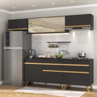 Cozinha Completa 5 peças c/ Armário e Balcão MP3710 Veneza GB Preta