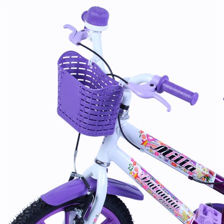 Bicicleta Infantil Aro 16 Milla Com Cestinha - cor Violeta