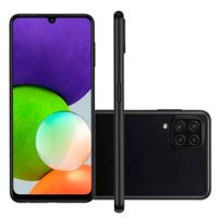 Smartphone Samsung Galaxy A22 128 GB - Preto, 4G, Câmera Quadrupla 48MP + Selfie 13MP, RAM 4GB, Tela 6.4
