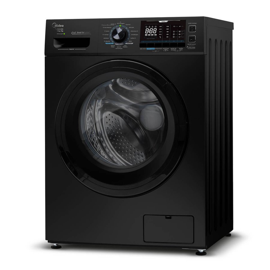 Lava e Seca Midea Preta 11kg Storm Wash Inverter Tambor 4D