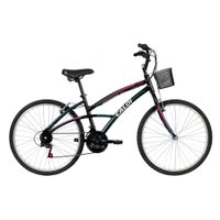 Bicicleta Caloi 100 Aro 26 - Feminino - Quadro 16'' Alumínio - 21 Velocidades - Preto