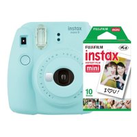 Câmera instantânea Fujifilm Instax Mini 9 Azul Aqua + Pack 10 fotos