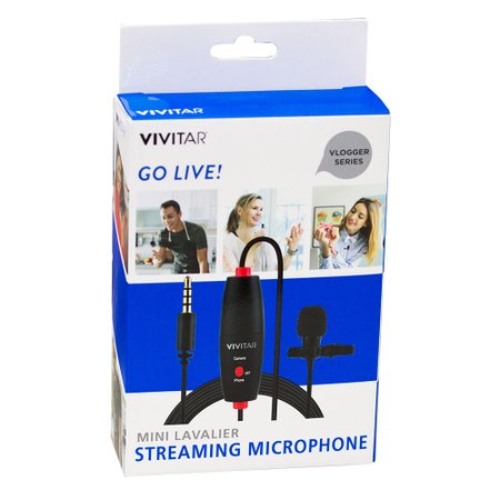 Microfone Vivitar Vlogger Profissional com cabo de 6 metros