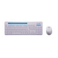 Combo Teclado e Mouse Multimídia Sem Fio 2.4Ghz Branco com Apoio para Smartphones USB Multilaser - TC281