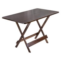 Mesa de Madeira Dobrável 120x70 cm Imbuia Tampo Teca Maplan