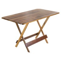 Mesa de Madeira Dobrável 120x70 cm Mel Maplan Tampo Teca
