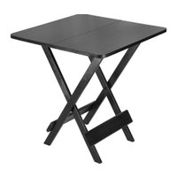 Mesa de Madeira Dobrável 70x70 cm Preta Maplan Tampo Pinus