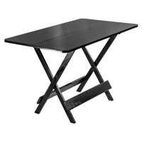 Mesa de Madeira Dobrável 120x70 cm Preta Maplan Tampo Pinus