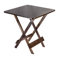 Mesa de Madeira Dobrável 70x70 cm Imbuia Maplan Tampo Pinus