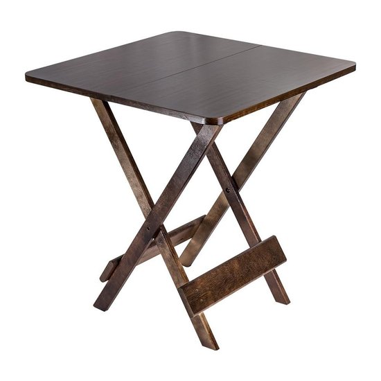 Mesa de Madeira Dobrável 70x70 cm Imbuia Maplan Tampo Pinus