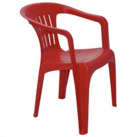 Cadeira em Polipropileno Vermelho Atalaia Basic com Braços Tramontina