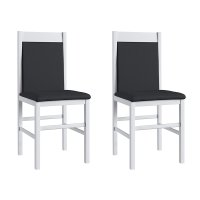 Conjunto 2 Cadeiras Madeira E Tecido Material Sintético 600 - Branco/Preto