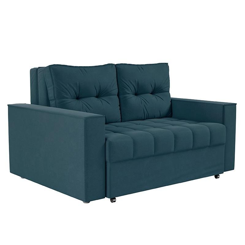 Sofá Cama 2 Lugares Drika Matrix Azul