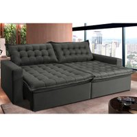 Sofá Retrátil Reclinável e Cama 2,75m Cama inBox Flex Suede Velusoft Cinza