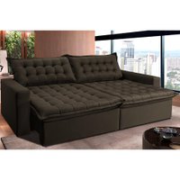 Sofá Retrátil Reclinável e Cama 2,95m Cama inBox Flex Suede Velusoft Café