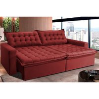 Sofá Retrátil Reclinável e Cama 2,75m Cama inBox Flex Suede Velusoft Vermelho