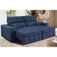 Sofá Retrátil e Reclinável 2,00m Molas Ensacadas e Costura Tripla Cama inBox Nobre Suede Cinza
