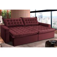 Sofá Retrátil Reclinável e Cama 2,95m Cama inBox Flex Suede Velusoft Vinho