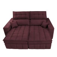 Sofá Retrátil e Reclinável 2,20m Molas Ensacadas e Costura Tripla Cama inBox Nobre Suede Vinho