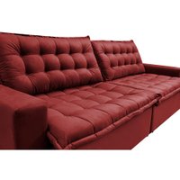 Sofá Retrátil Reclinável e Cama 2,35m Cama inBox Flex Suede Velusoft Vermelho