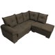 Sofá de Canto 5 Lugares com Chaise Cordoba Cama inBox 2,00x1,80m Suede Café