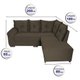 Sofá de Canto 5 Lugares com Chaise Cordoba Cama inBox 2,00x1,80m Suede Café
