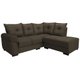 Sofá de Canto 5 Lugares com Chaise Cordoba Cama inBox 2,00x1,80m Suede Café
