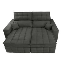 Sofá Retrátil e Reclinável 2,20m Molas Ensacadas e Costura Tripla Cama inBox Nobre Suede Cinza