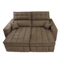 Sofá Retrátil e Reclinável 2,20m Molas Ensacadas e Costura Tripla Cama inBox Nobre Suede Castor