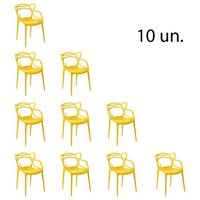 Kit 10 Cadeira Allegra Sala de Jantar Amarelo - D'Rossi