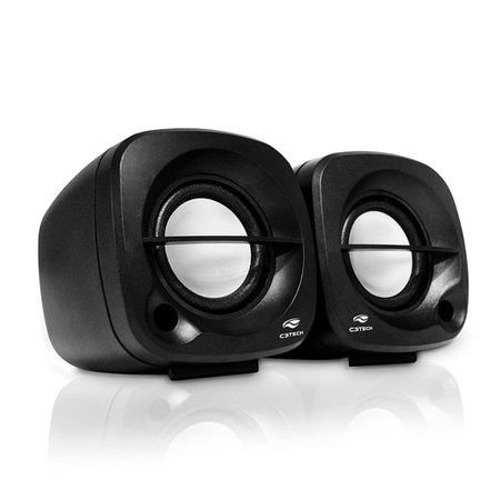 Caixa de Som C3Tech SP-303BK, Speaker 2.0, P2 3,5mm, Preto