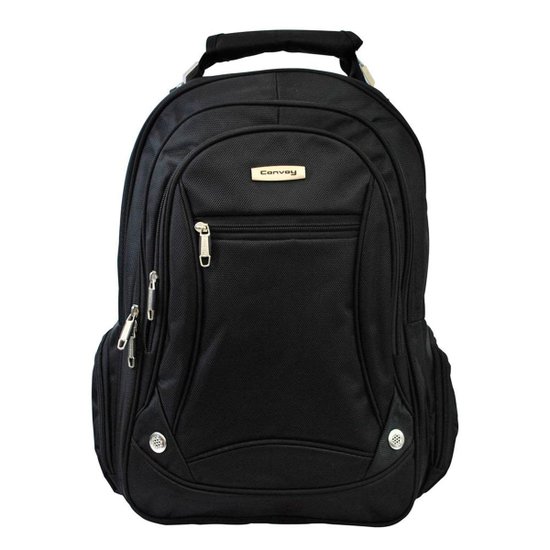 Mochila Executiva Yins's, Poliéster, Preto - CO50002
