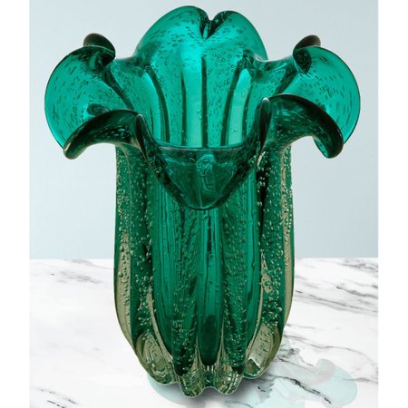 Vaso de vidro flat Italy Tiffany 19x24cm