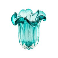 Vaso de vidro Flat Italy Tiffany 18x21cm