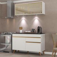 Cozinha Compacta 2 peças com Leds MP2013 Veneza Up Multimóveis Branca